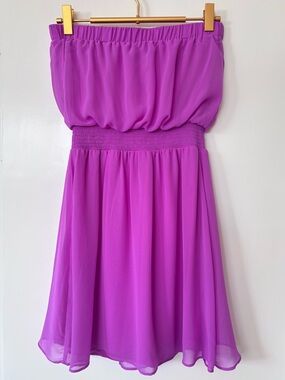 Express| Orchid (Pink/Purple) Chiffon Strapless Mini Dress Sz XS